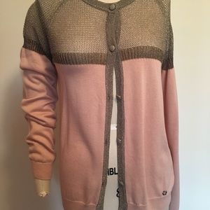 Pink & gold cardigan (NWOT)